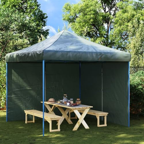 Rantry Parete Laterale per Tenda da Giardino in PE, Verde, 300 x 195 cm, Resistente ai Raggi UV e all'Acqua, con Cerniera e Chiusure a Velcro, 2 Pezzi Inclusi