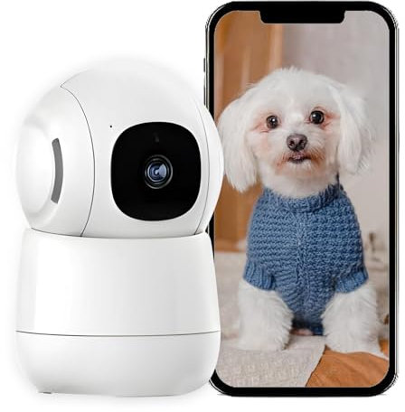 aichiw Security Camera Indoor,1080P WiFi Camera with Wired Mode, Wireless IP Camera Pet Camera with Night Vision,2-Way Audio,355°Pan/Tilt Smart Tracking,Human&Motion Detection,Sound&Light Siren