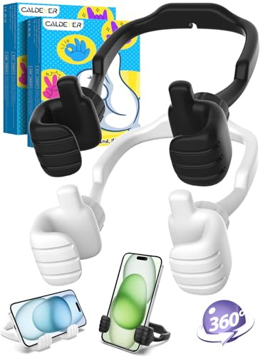CALDEVER Idee Regalo Uomo Donna Natale - Porta Cellulare da Tavolo Regolabile Regali Divertenti Stupidi Supporto Telefono Scrivania per iPhone Samsung Regali Tecnologici Accessori Scrivania Ufficio
