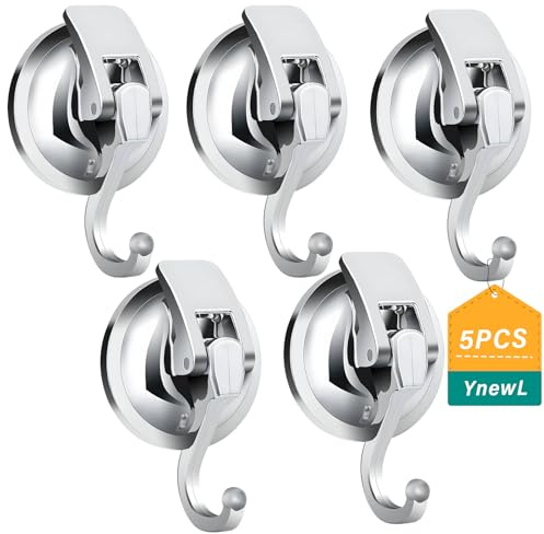 5 Pack Saugnapf Haken, Handtuchhalter Ohne Bohren, Saughaken Extra Stark | Wandhaken, Klebehaken Extra Stark für Küche, Badezimmer, Wohnmobil, Büro und Schlafzimmer usw.(5 Runde Saugnapf Haken)
