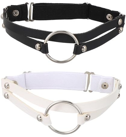 VALICLUD 2stücke Punk-Bein-Ring Aus Kunstleder Verstellbares Damen-Bein-Strumpfband Bein-hosenträger Mit Kette Für Täglichen Gebrauch Abschlussfeiern Und Kostüme