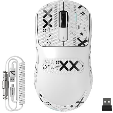 MAMBASNAKE ATTACK SHARK X3MAX 49g SUPERLIGHT Maus, PixArt PAW3950-Sensor, Bis zu 420000 DPI, 100M Klicks Optische Mikroschalter, BT/2,4G Kabellose/Kabelgebundene Gaming-Maus mit Spiralkabel,für PC/Mac