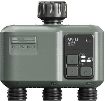 Shrivee Smart Bewässerungscomputer WLAN mit 3 Zonen Ausgängen Programme Bewässerungssystem mit Regenverzögerung/Automatische Bewässerung, Ideal für Gewächshaus & Garten