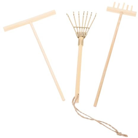 HEMOTON 3pièces Râteau De Jardin Zen Mini Râteau Lisseur De Sable Micro-décoration pour Outils De Lissage Accessoire De Jardin Zen De Bureau