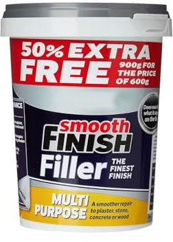 HOCHSTE® Smooth Finish Filler, Shrink and Crack-Resistant, Multi-Purpose Use, Easy To Apply, Seamless Repairs Across Plaster, Wood, Concrete Surfaces, Gap & Hole Filling, (White, 900g)