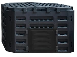 Compostador De Jardín, Compostador Exterior De Gran Capacidad, Sistema De Ventilación Eficiente, Diseño De Doble Puerta, Fácil Montaje, para Residuos De Jardín(Black,180L)