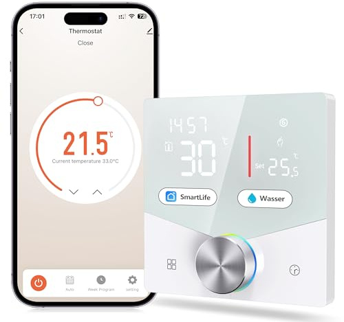 LincoSoft Smart Thermostat Fussbodenheizung Wasser WiFi Raumthermostat Digital Smart Kompatibel mit Alexa, Google Home Energie sparen, einfache Installation 2,4GHz WiFi 5A