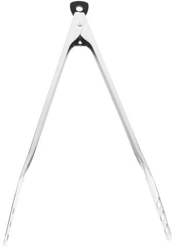 MUELODSIC Pinzas de Cocina de Acero Inoxidable 304 30 Cm Pulido Espejo para Asar Cocinar Servir Carne Fideos y Platos Fríos Mango Antideslizante