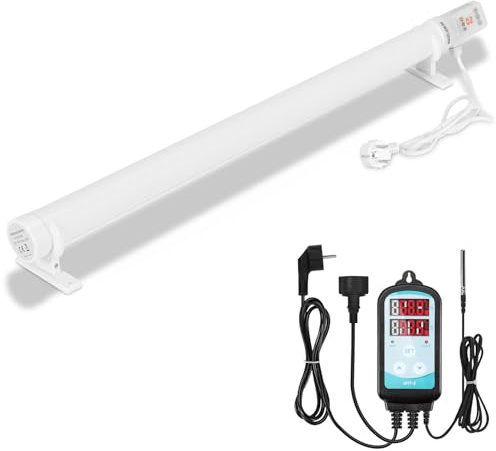 Jaxguom Växthusvärmare, 180 W växthusvärmare med termostat, timer, tidtabell och cykelfunktion, 95 cm växthusvärmare för växter, trädgårdshus, växthus