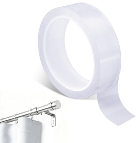Ruban de Glissement pour Anneaux Rideaux, Ruban de Glissement pour Tringles à Rideaux Transparent Glisse Facile Empêche les Accrochages sur les Tringles (10m)