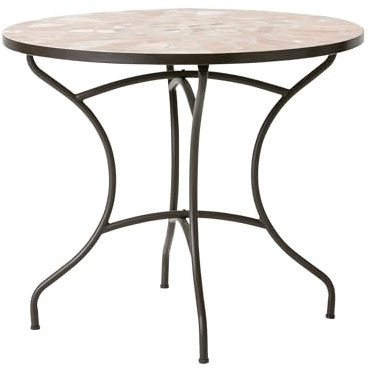 Dehner Mosaiktisch Chiara groß, braun/Apricot, Ø 90 cm, Höhe 75 cm