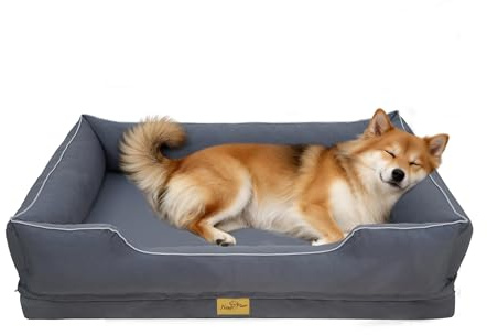 BingoPaw Kühlendes Orthopädisches Hundebett mittlere Hunde,Hundesofa Sommer | 94.5x67x19.5 cm Atmungsaktive Hundekorb mit Oxford-Gewebe abnehmbar & waschbar Bezug, Hundebetten für mittelgroße große Hunde
