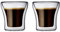Bodum ASSAM Coffee Glass Set (Double-Walled, Dishwasher Safe, 0.1 L/4 oz) - Pack of 2, Transparent