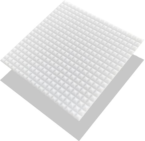 40x Pyramiden-Schaumstoff, Platten je ca. 50x50x3cm (=ca. 10 m²), in der Farbe weiss, Noppenschaumstoff, Pyramidenschaumstoff, Akustik, Schalldämmung
