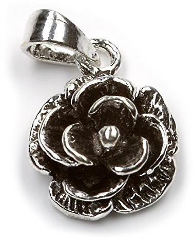 Drachensilber Rosen Anhänger Schmuck Kette 925 Silber Rose Blüte feine Blume Frauen Damen Liebe