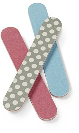 Manicare Confezione da 3 piccole lime per unghie imbottite per modellare unghie artificiali e naturali, grana media su entrambi i lati, resistenti, per uso domestico, salone fai da te, manicure