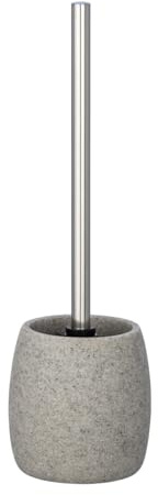 WENKO WC-Garnitur Goa Hellgrau - WC-Bürstenhalter, Polyresin, 11.8 x 38.5 x 11.8 cm, Hellgrau, 38.5 x 11.8 x 11.8 cm