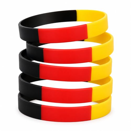 TK Gruppe Timo Klingler Fanarmband Fanartikel Armband Silikonband Band Deutschland zu WM Weltmeisterschaft - Europameisterschaft 2026 - schwarz, rot, gold