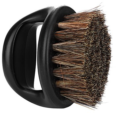 Sonew Bartbürste aus Wildschweinborste, Männer Grooming Trimmen Bürsten mit Griff für die tägliche Pflege Schnurrbart Shaping Reinigung Rasur Tool(02#)