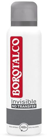 Borotalco, Invisible-Lufterfrischer, schmutzabweisend, extra trocken, streifenfrei, alkoholfrei, klassischer Duft von Invisible, Deodorant für Damen und Herren, 150 ml