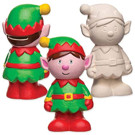 Baker Ross Spardosen „Weihnachtself“ aus Keramik für Kinder – für weihnachtliche Bastelarbeiten und Dekorationen (2 Stück)