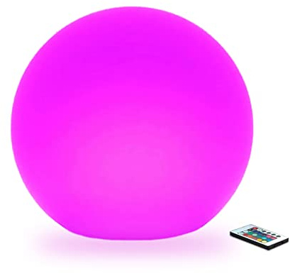 Censinda LED Glowing Ball Light, 8-Inch Cordless 16 Color Changing and 4 Light Modes Kids Night Light, Rechargeable & Dimmable Mood Lamp with Remote Control, Perfect for Home Patio Yard Accent Decor