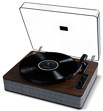 ION Audio Luxe LP – Platine Vinyle Bluetooth avec Haut-parleurs, Conversion USB, Plateau Grande Taille, arrêt Automatique, Sortie AUX, 3 Vitesses
