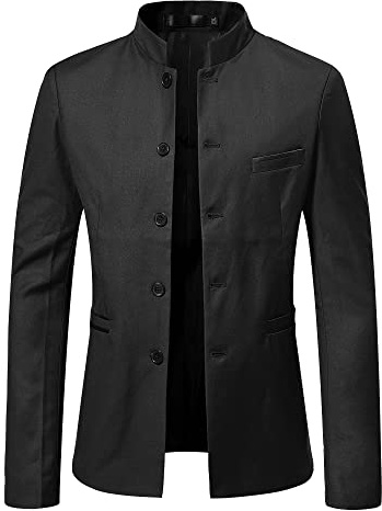 Cardigan Homme Slim Fit Long Style Chinois Stade Gentleman Bouton Veste Homme Col Montant Printemps Automne Mode Veste Transitionnelle Homme Veste De Sport Homme