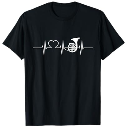 Instrument Musik Hornspieler EKG Herzschlag Horn T-Shirt