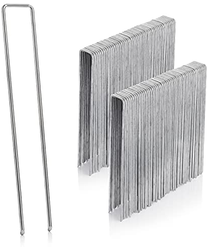 GardenMate 100 Erdanker VERZINKT aus Stahldraht 200mm lang, 25mm breit, Ø 3,8mm, Flacher Kopf - Für Harte und weiche Böden