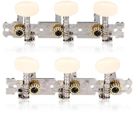 3L 3R Gitarren Stimmwirbel, 2 Stück 11cm/4,3 Zoll klassische Gitarren Stimmschlüssel Gitarren Stimmgeräte Mechanik Stimmgeräte Dual Holes Tuning Keys Saitenwirbel für Akustik Folk Elektro Gitarre