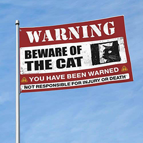 Men Cave Decor Beware of Cat Flag Windsocks Outdoor Home Decor for Men ( Size : 152X244CM )