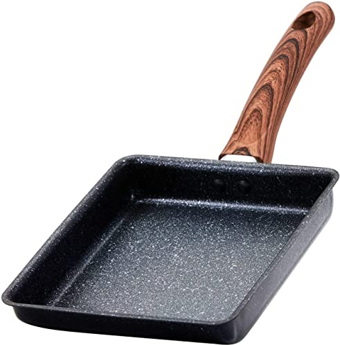 Poêle à Omelette Pancake Pancake, Poêle À Œufs, Omelette Japonaise Omelette Non Escrochée Omelette Piquante Poêle Carrée Pan-Bois Grain Aluminium Fond (Size : 13 * 18cm)