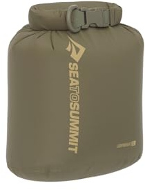 Sea to Summit - Lightweight Dry Bag XS 3L - wasserdichte Aufbewahrung - Rollverschluss - Recycling-Gewebe - Befestigung & D-Ring - Wandern & Paddelsport - 17 x 13.3 x 21.3cm - Olive Green - 45g
