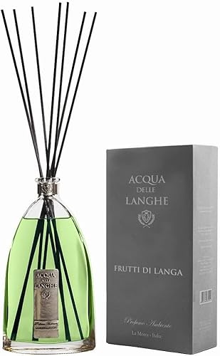Acqua delle Langhe - Raumduft Diffusor - Frutti di Langa Duft - 200ml - Aromadiffusor mit Rattanstäbchen - Hergestellt in Italien