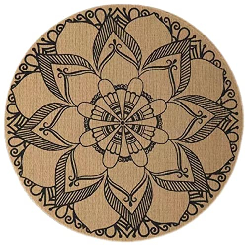 6er Set Platzsets Rund, Jute Geflochtene Tischsets Abwaschbar Rund, Hochzeit Tischset Rund Hitzebeständig Platzdeckchen Platzset, 38cm (E)