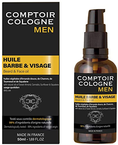 COMPTOIR COLOGNE - Bart- und Gesichtsöl, 50 ml, hergestellt in Frankreich