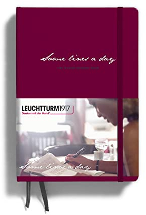 LEUCHTTURM1917 368169 Some lines a day, 5-Jahres-Buch Medium (A5), Port Red