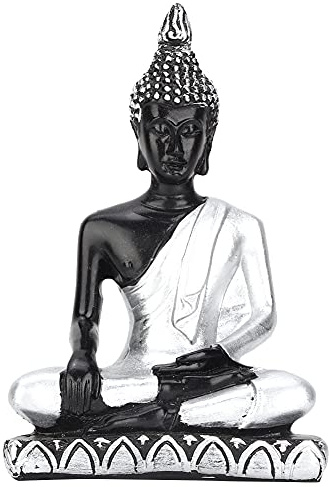 Estatua De Buda Del Sudeste Asiático, Accesorios De Mesa De Arena, Estatua De Buda Sentada, Decoración De Meditación, Figura De Buda Para Sala De Estar, Salón De Té, Sala De Meditación(Vintage Silver)
