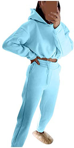 XIUH Druck Pullover Hoodie Damen Trainingsanzüge Tracksuit Trainingjacke Trainingsanzug 2 Teilig Jogginghose Jogginganzug lässige Lange Hosen Hoodie Sweatshirt Damenanzug Freizeitanzug