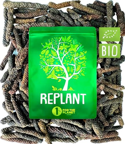 REPLANT - Poivre Long de Java 100g - Grand Cru de Java 2025 - Poivre Entier pour Moulin - Sachet Recharge Moulin FreshZIP