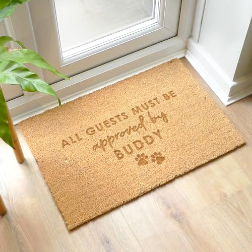 Artylicious Personalised Coir Door mat - Approved by the dog/cat Indoor mat 60cm x 40cm