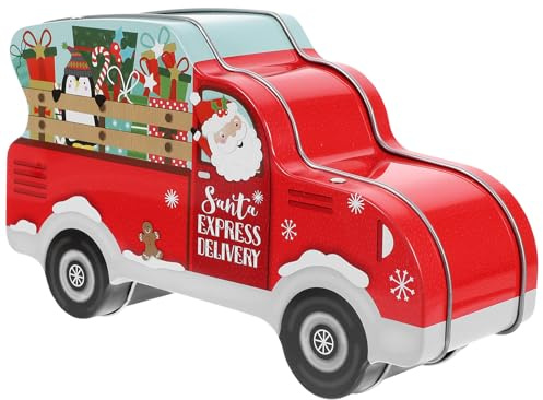 BESTonZON Keksdose, Weihnachten Keksdose Metall, Blechdose Für Weihnachtskekse, Weihnachtliche Vorratsdose Mit Deckel, Weihnachten Für Süßigkeiten, Cookies Und