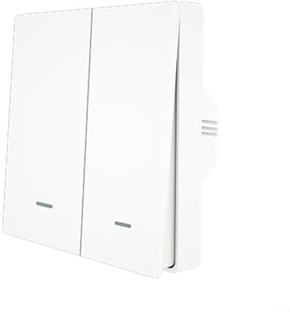 Vermögen für Zigbee 3.0 Schlau Szene Schalten Kabellos Frei Aufkleber Wand, wird mit Batterie betrieben, mit Druckknopfdesign, Er kann an die Wand geklebt oder überall angebracht werden(2gang)