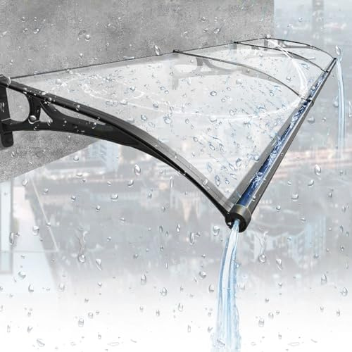 Porche Polycarbonate Marquise Toit Protection UV,Arch Auvent de Porte Entrée,Auvent de Porte Fenêtres Extérieure,Terrasse Toit Abri Protection Contre La Pluie,Protection contre la pluie et la neige. (