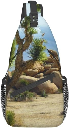 KWQDOZF Sling-Rucksack Umhängetasche Brusttaschen Baum mit Schattendruck Sling-Tasche für Reisen Sport