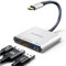 KiWiBiRD USB C Adapter HDMI, USB 3.0 Multiport Hub auf HDMI 4K USBC PD 100W Power Delivery 5Gbps Dock Verteiler, Kompatibel mit MacBook Air Pro Mac iMac iPad Pro iPhone 16 15 Galaxy S25 S24 Surface