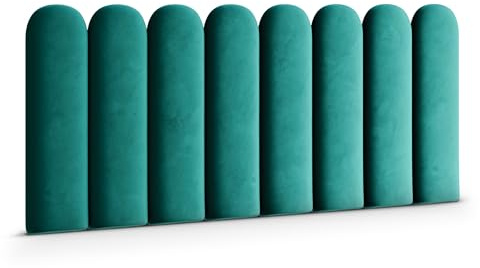 Muralo - Cojín de pared de terciopelo, panel acolchado de tela, para dormitorio, salón, cama, tapizado de pared, cabecero de cama, cojín lumbar, moderno y lujoso acolchado Magic Velvet (turquesa, 20