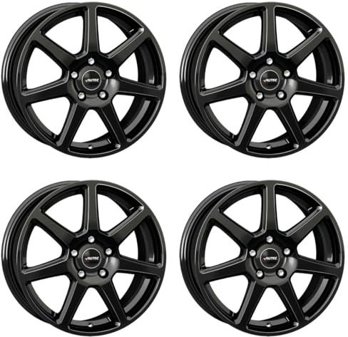 4x AUTEC Felgen Alufelgen TALLIN 6.5x16 ET40 4x100 Schwarz kompatibel mit Kia Rio Picanto Stonic Shuma