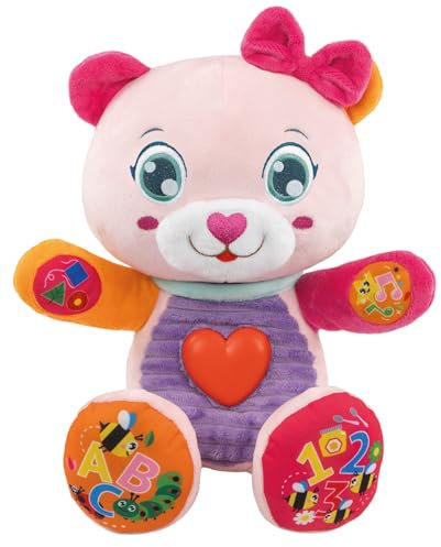 Clementoni Baby Betta Dolce Orsetta, Peluche Interattivo Parlante per Bambini di 6+ Mesi, Centro attività Che Stimola Lo Sviluppo Sensoriale e Cognitivo, Lingua Italiana, 17964
